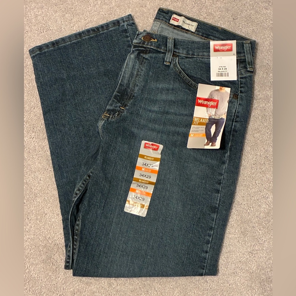 Wrangler Men's Dark Blue Relaxed Jeans